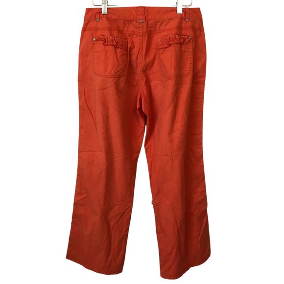 Tribal Cargo Pants Women's 6 Utility Convertible Wide Leg Cotton Boho Lagenlook - Picture 3 of 8